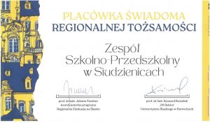 Prestiżowy certyfikat dla Zespołu Szkolno-Przeds